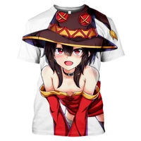 summer anime konosuba t shirt kawaii white t shirt 3d printing men and women t shirt megumin men streetwear sportswear t shirt