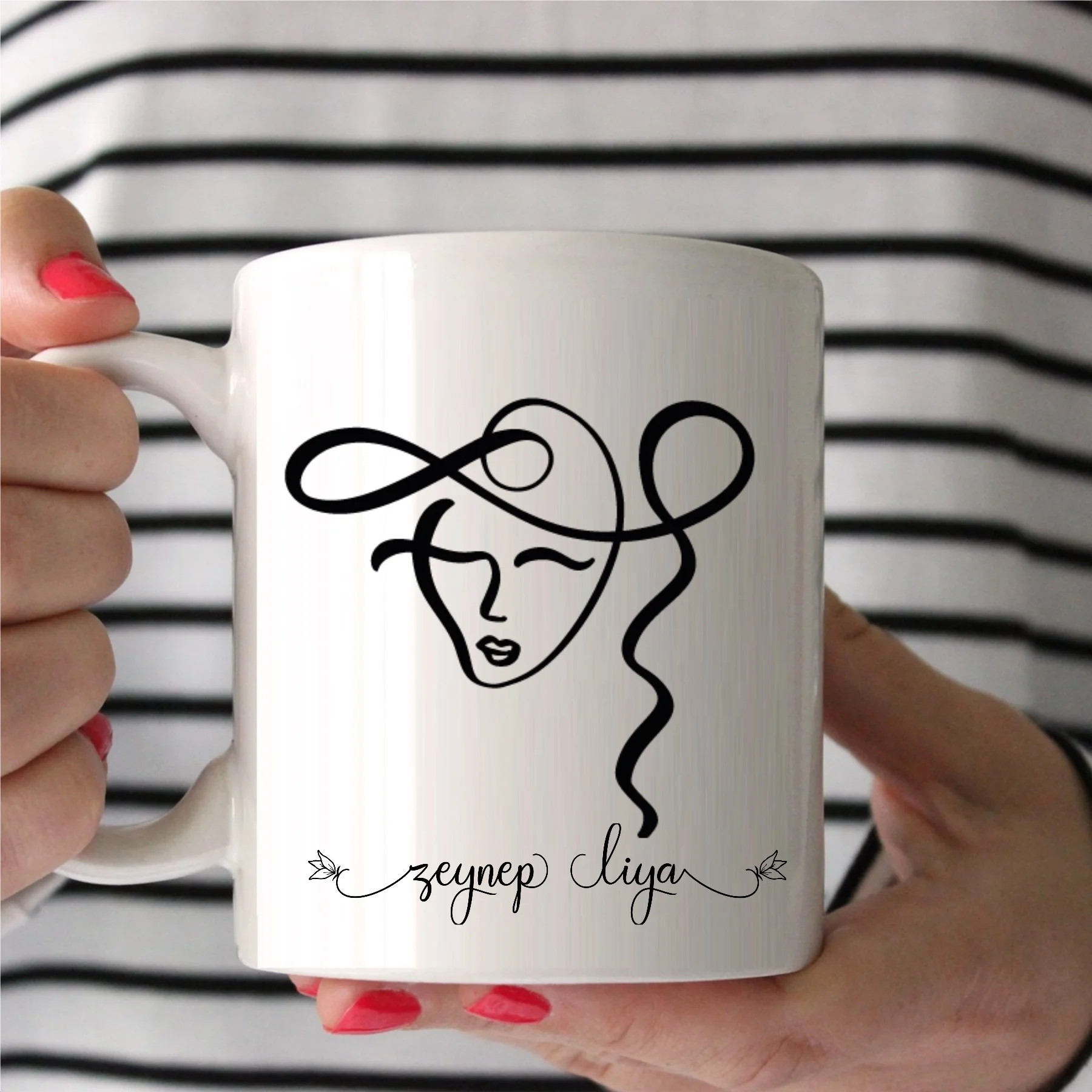 

Personalized Abstract Faces Design White Mug-12