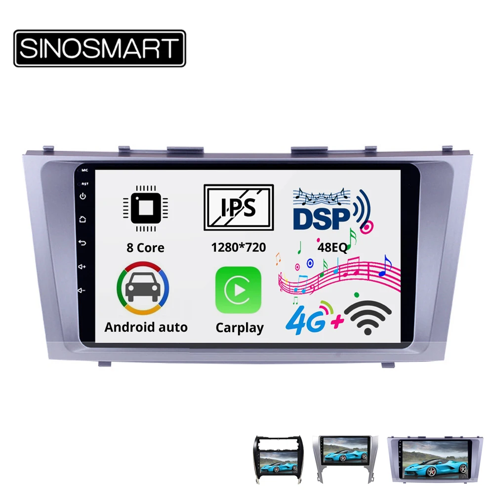 Sinosmart 8 ядерный DSP 48EQ 2Din IPS/QLED 2.5D экран автомобильный gps радио навигатор плеер для