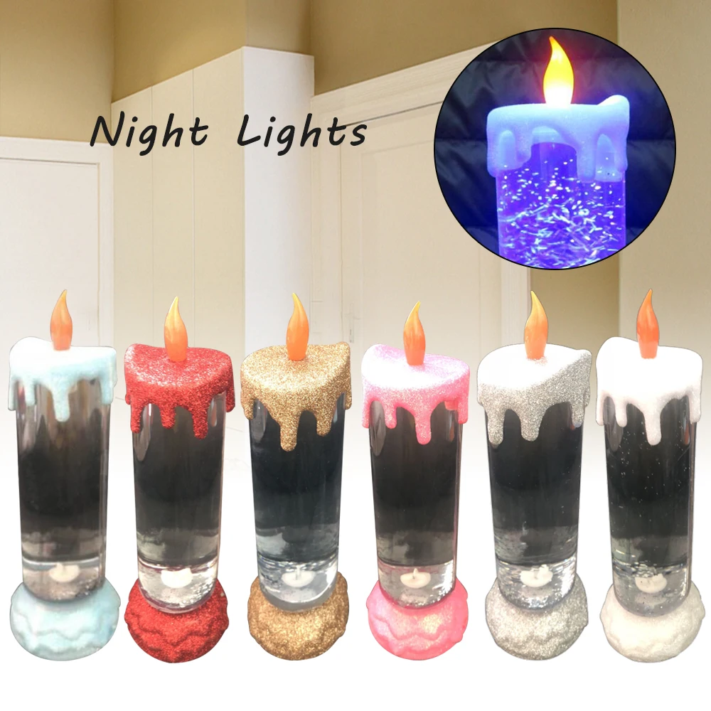 

LED Colorful Gradient Snowflake Candle Light Christmas New Year Candles