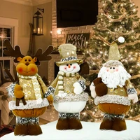 4554cm khaki santa claus elk snowman christmas big dolls xmas tree ornaments kids birthday toy 2022 navidad new year decor gift
