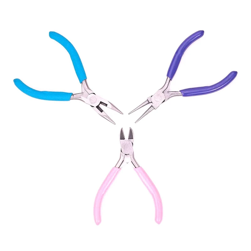 

Diy Hand Tools Three-Piece Jewelry Pliers Long-Nosed Round Nose Pliers