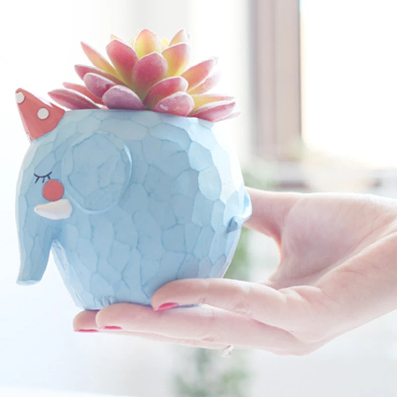 Натуральная смола ваза для цветов милый животный дизайн растения Ландшафтный