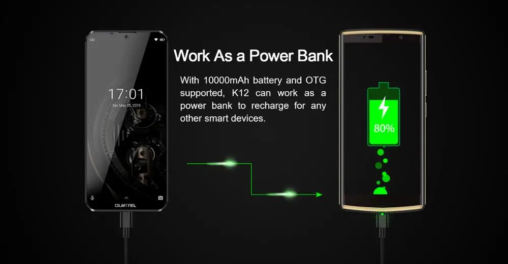 Мобильный телефон OUKITEL K12 смартфон на Android 9.0 6 3-дюймовый экран 19.5:9 MTK6765 ГБ ОЗУ 64 ПЗУ