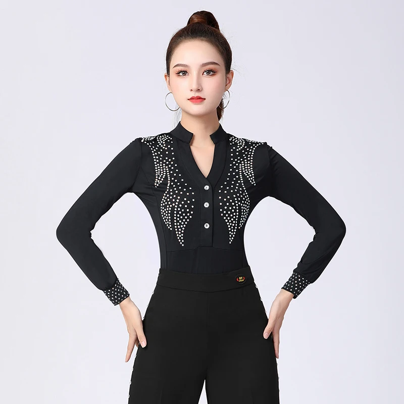 

Latin Performance Clothing Female Adult Modern Dance Long-Sleeved Exercise Dance Drill Latin Dance Competition Clothes DN9784