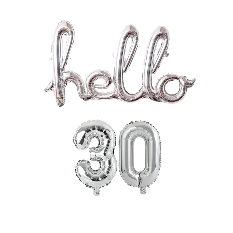 Фольгированные шары CHLEZI Hello 30 40 50, 16 дюймов, розовое золото, серебро