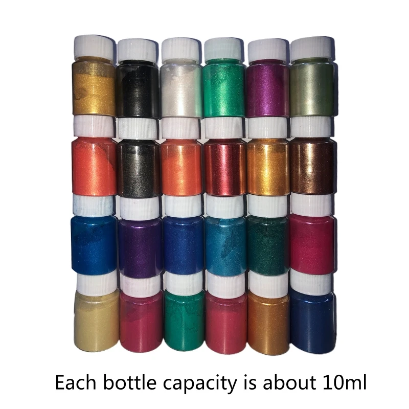 

24 Colors Pearlescent Natural Mica Mineral Powder Epoxy Resin Dye Pearl Pigment