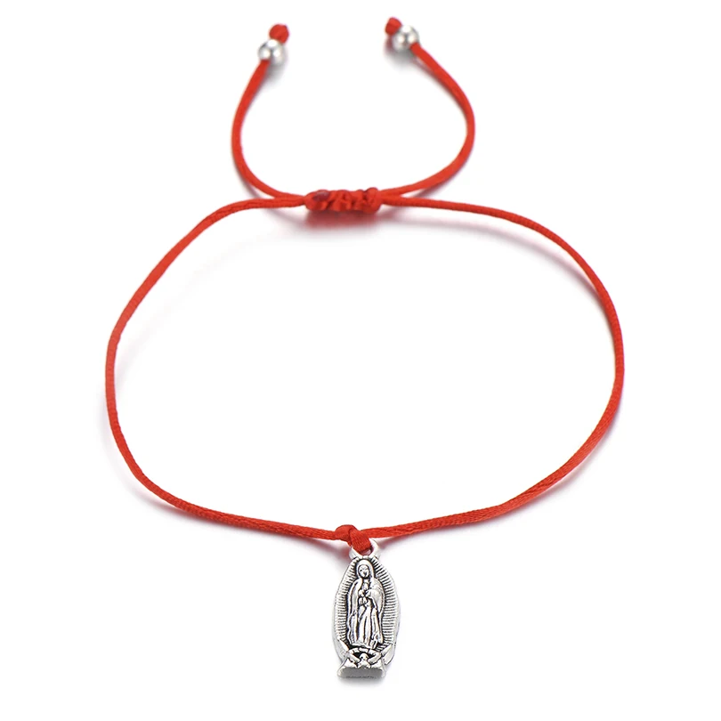 red no card Pipitree Lucky Wish Virgin браслет Mary Let Today Be New Start красные браслеты с подвесками для женщин, мужчин, девочек, ювелирный подарок - Окраска металла: red no card