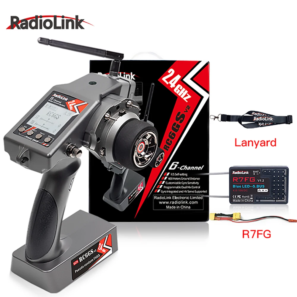 Радиопередатчик Radiolink RC6GS V2 2 4 ГГц 6 каналов с приемником R7FG гироскоп пульт