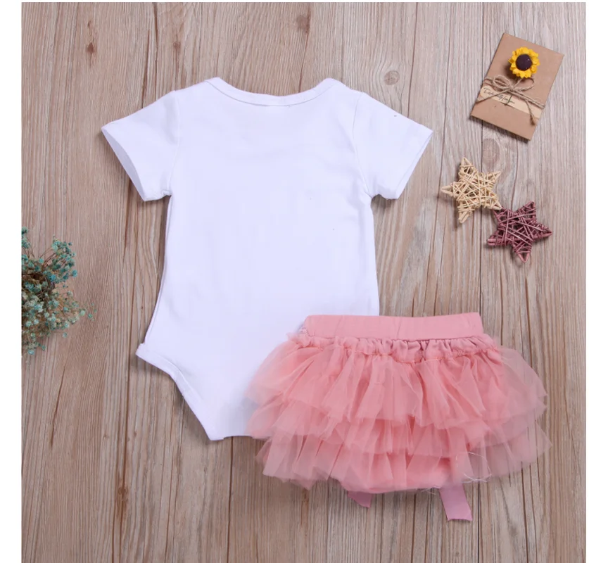 

2021 Summer New Children's Romper Girl Letter Printed Cotton T-shirt + Mesh Shorts Kids Two-piece Suit Skirt GT18