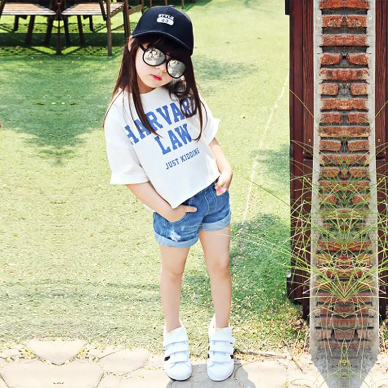 Летние комплекты одежды для маленьких девочек комплект детской футболка + шорты 2