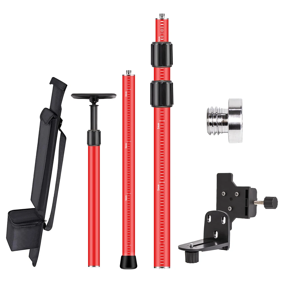 Laser Telescoping Pole Extend Level Bracket With 1/4&quotand 5/8&quot Adapter Mount Ceiling Leveling Rod For level 4M/2.8M | Инструменты