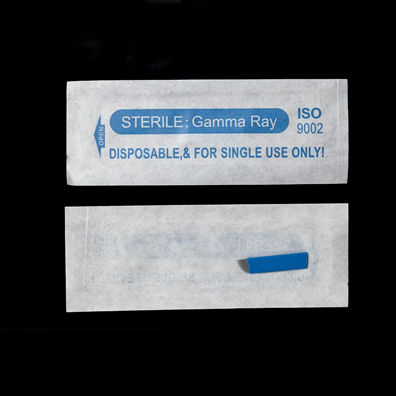 Иглы для микроблейдинга 100 мм синие 18 гибких лезвий U образные перманентного