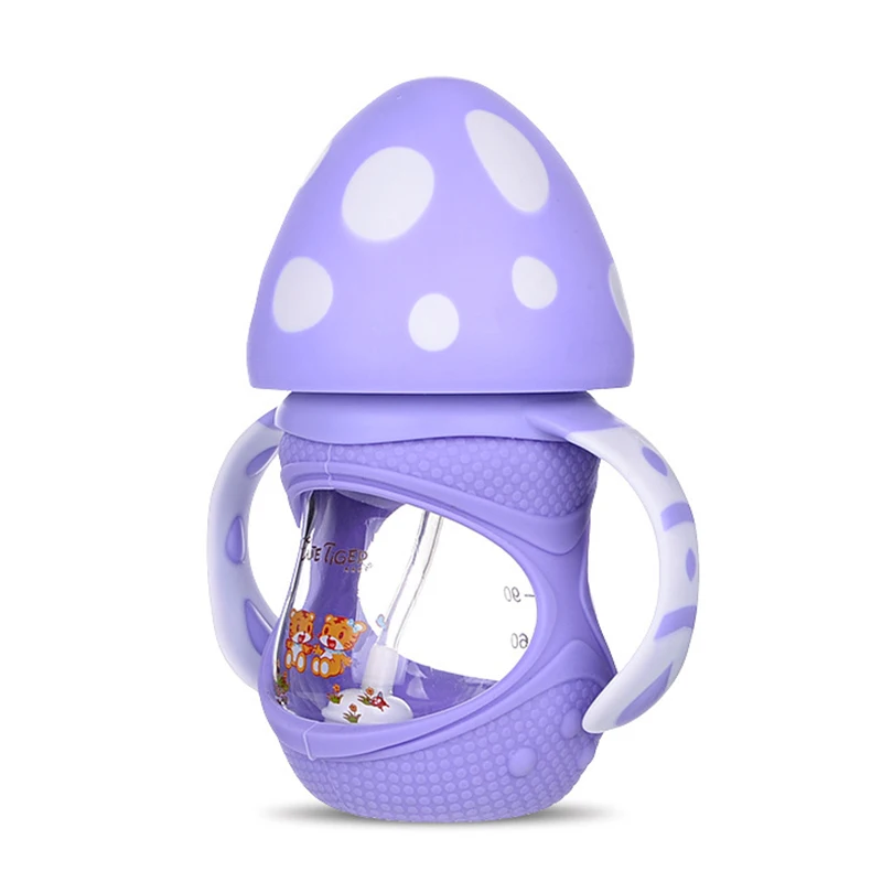 Силиконовая Нетоксичная бутылка для кормления с широким диаметром и ручкой 150
