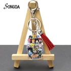 Акриловый держатель для брелока с аниме кисточкой Uchiha Sasuke, Мультяшные фигурки, подвеска, брелок, аксессуары для автомобильной сумки, оптовая продажа, ювелирные изделия, подарки