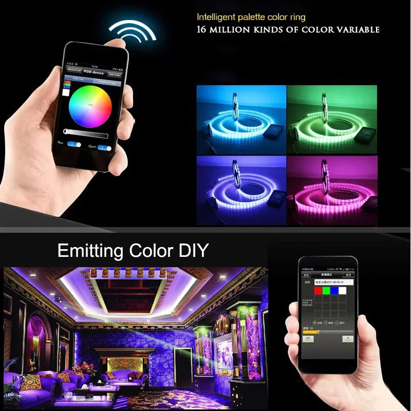 5 м 10 15 RGB Светодиодная лента струнный светильник водонепроницаемый волокнистый
