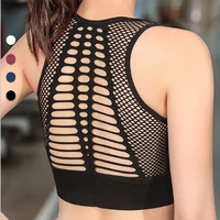 free size seamless yoga running sports bras womens medium mesh support cross back wirefree removable cups sport bra tops