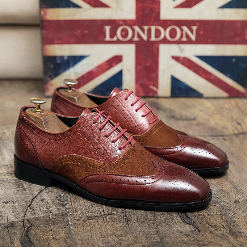 

Oxford Leather Suede Men Shoes Mens Shoes Casual Men Designer Shoes Zapatos De Vestir Hombre HC320
