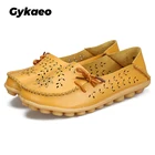 Туфли Gykaeo женские из натуральной кожи, Мокасины, без застежки, плоская подошва, 10 цветов, 2022