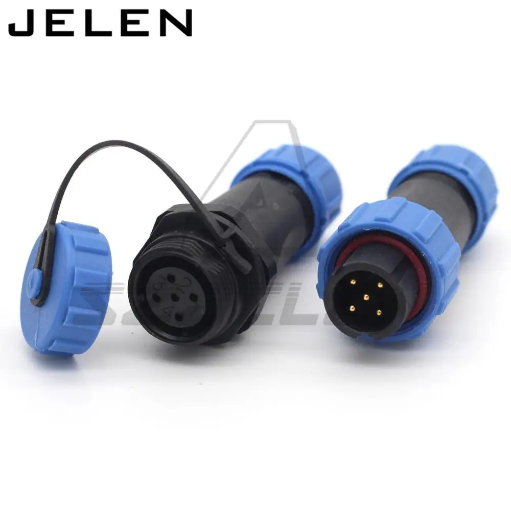 

SP13 waterproof 5pin connector plug socket, Cable connector+In-line cable connector, 5pin LED connector,Charger plug socket,IP68