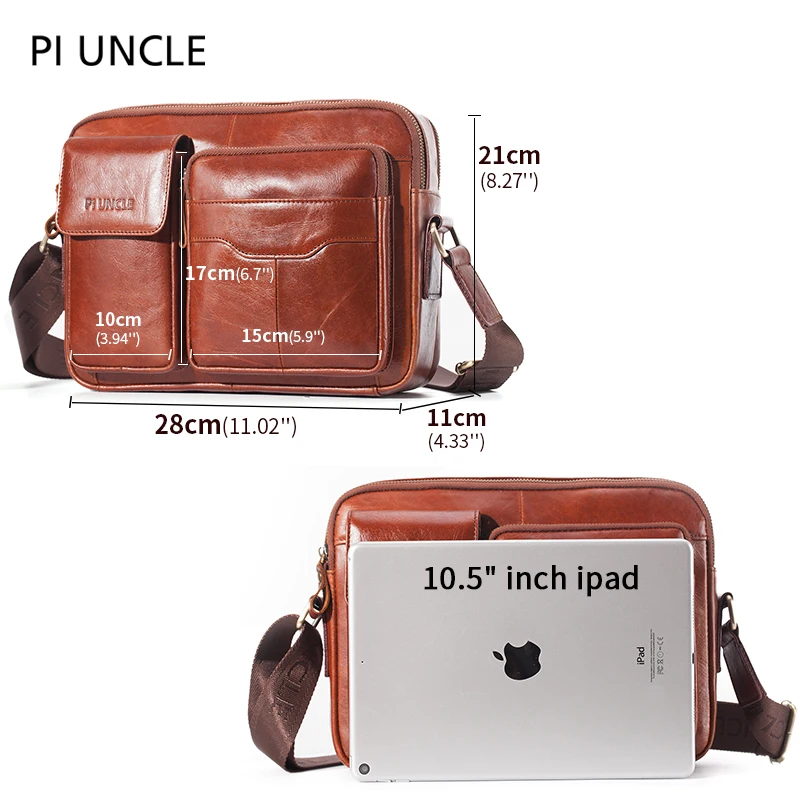 Piuncle брендовый мужской маленький портфель из натуральной кожи наплечная сумка