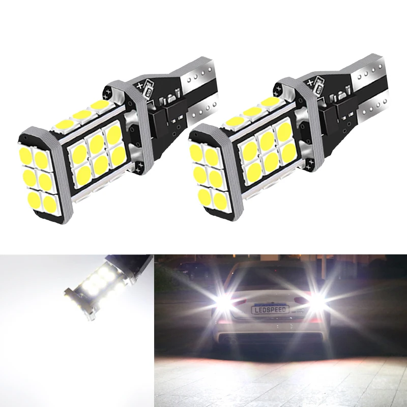 

2 шт., Автомобильные светодиодные лампы T15 W16W 921 912 24 SMD 3030