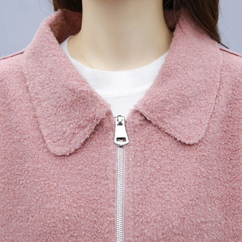 Plus Size Women's Autumn And Winter Lamb Plush Fur Loose Mid-length 2023New Fat Sister Fleece 200 Kg Famale Fashion Wild Big
