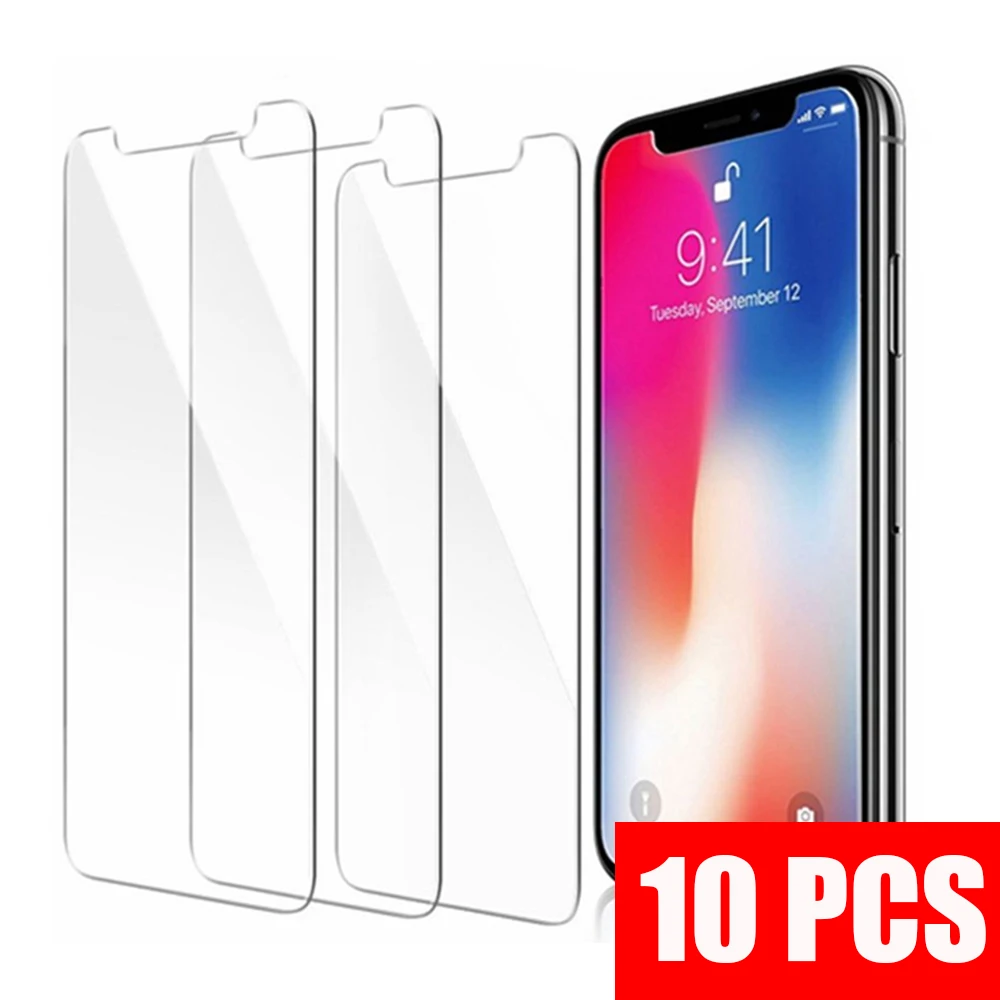 Протектор 10 шт./лот 5 шт. 3 Защита для экрана из закаленного стекла iPhone 12 11 Pro X XS MAX 6 6s