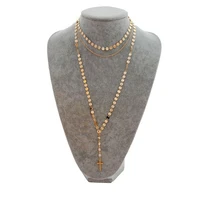 european and american fashion long tassel necklace creative cross glass rhinestone tassel long sweater chain