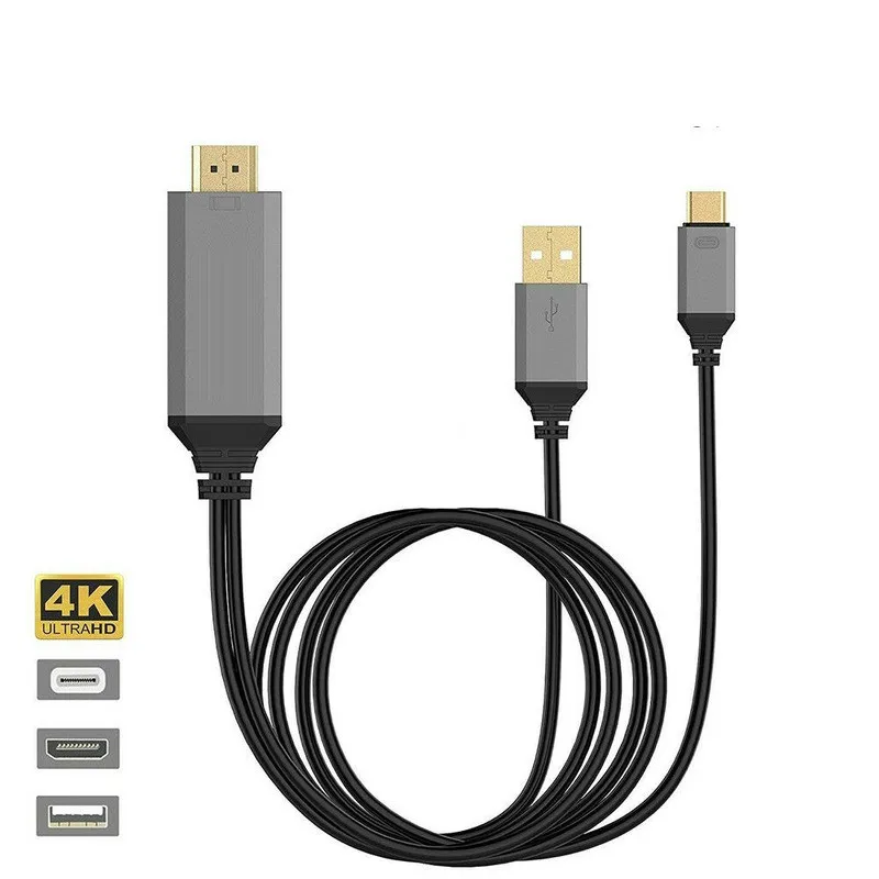 

Basix USB 3,1 Type C к HDMI 4k зарядный HDTV видео кабель адаптер Type-c к HDMI конвертер для Samsung Galaxy S9 S10 Huawei P20