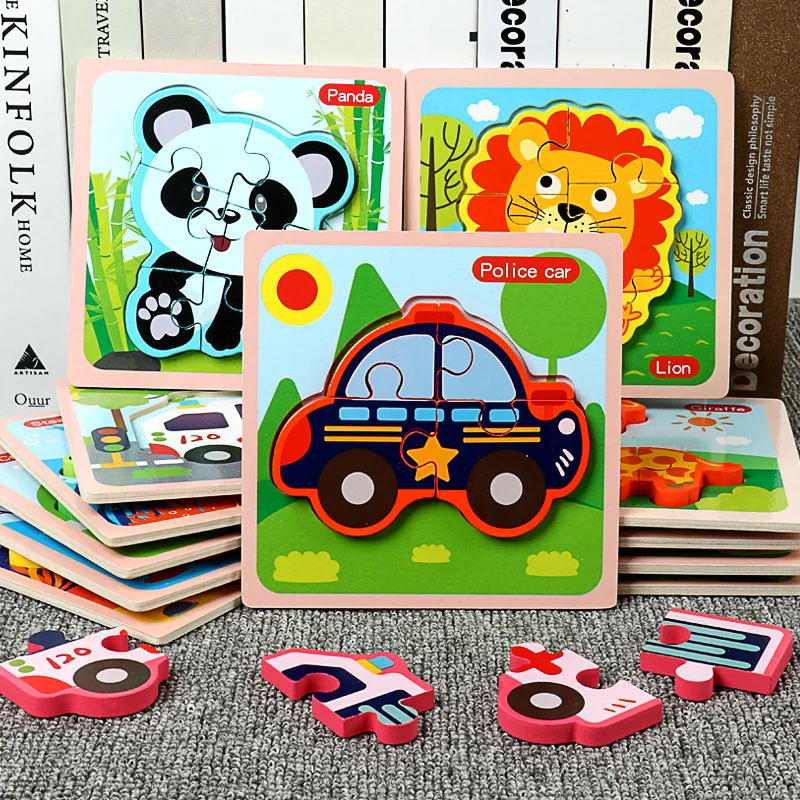 Игрушки Монтессори Развивающие деревянные игрушки для детей Раннее Обучение 3D