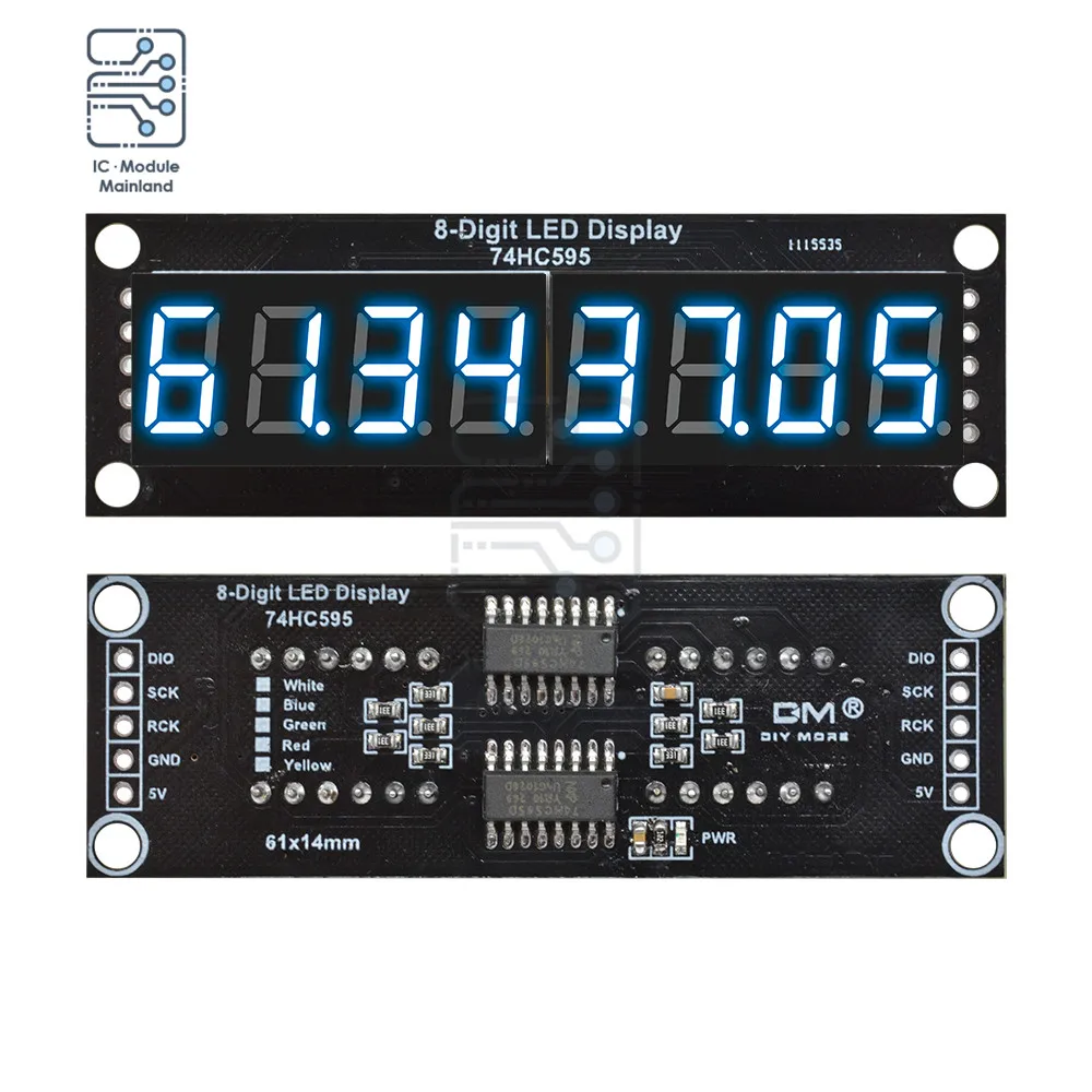 0,36 Zoll Led Digital Display Rohr 8 Stellige Anzeige Modul 74Hc595 Modul Board Für Arduino Rot Grün Gelb Blau Weiß