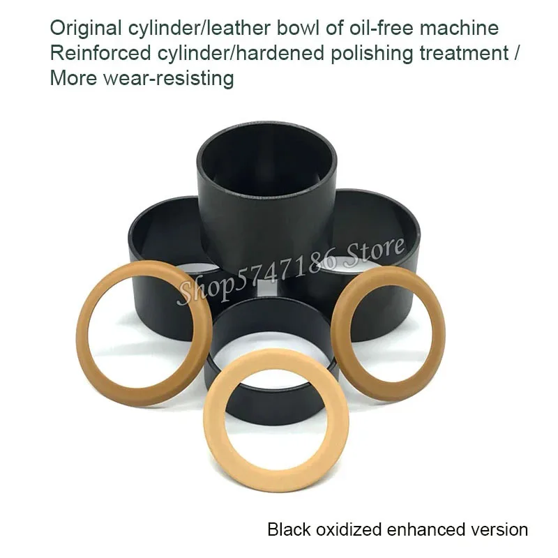 

3pcs Oil-free Machine Air Pump Piston Ring Air Compressor Accessories Cylinder Steel Sleeve Rubber Bowl Ring