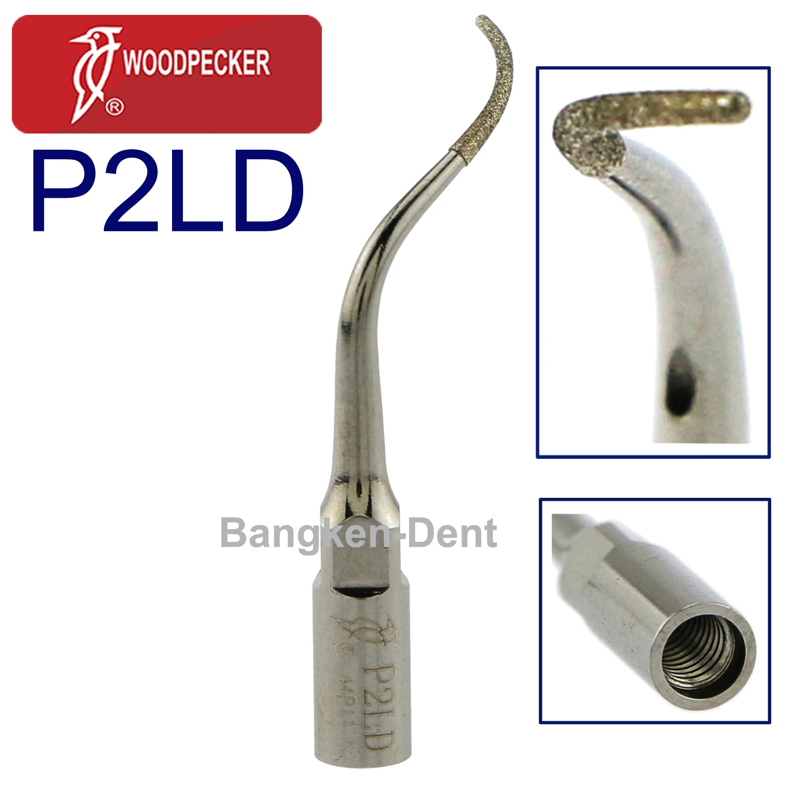 Woodpecker 100% Original Dental Ultrasonic Scaler Tip Periodontal Scaling Tips P2L P2R Diamond Coated P2LD P2RD UDS EMS