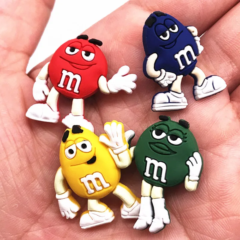 Один распродажа формы шоколада M & улыбающееся лицо обуви Шарм аксессуары для