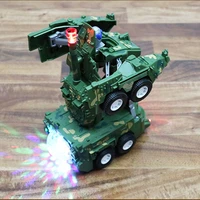 plastic electric deformation armored vehicle tank model toys robot deform light car kids toys