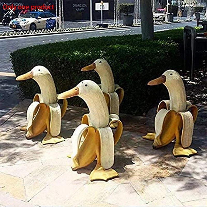 

Art-Banana Duck Statue Cute Peeled Banana Duck Art Decorative for Garden Yard Outdoor Decor Duck Yard Decoration.