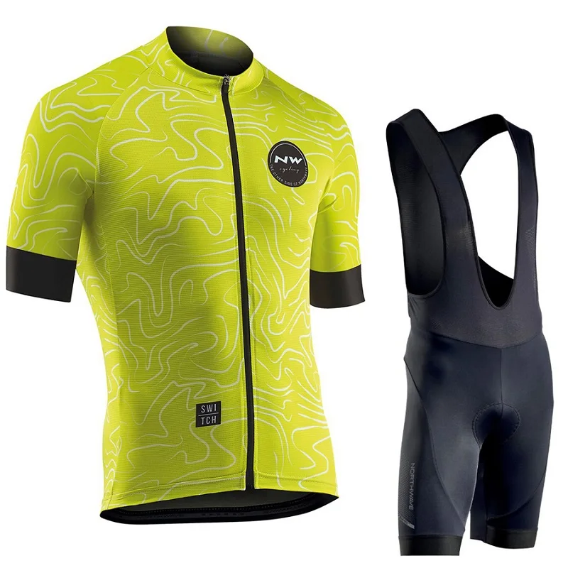 Northwave 2019 hombres ciclismo Jersey verano manga corta conjunto Maillot babero pantalones cortos bicicleta Спортивная одежда
