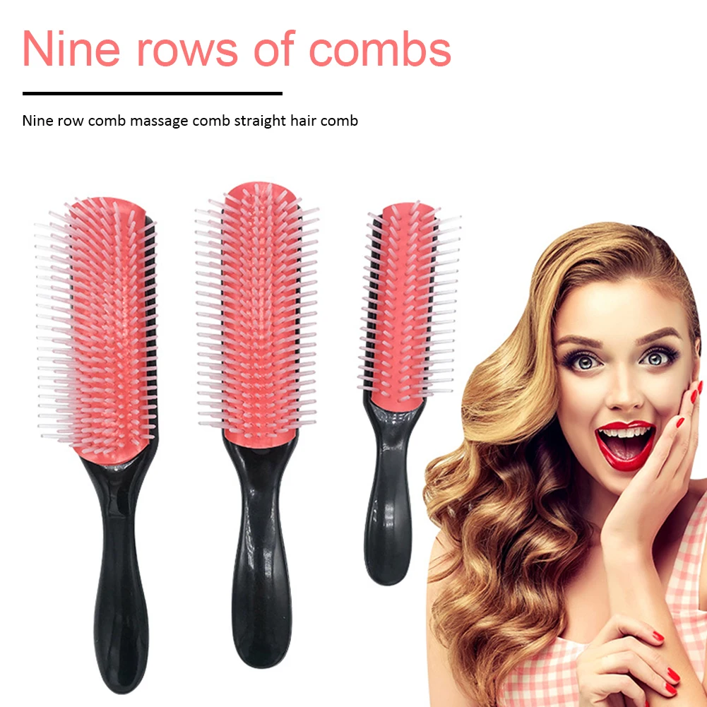 

9 Rows Hairdressing Comb Removable Straight Curly Hair Styling Combs Hair Detangling Brushes Scalp Massage Combs for Women Men