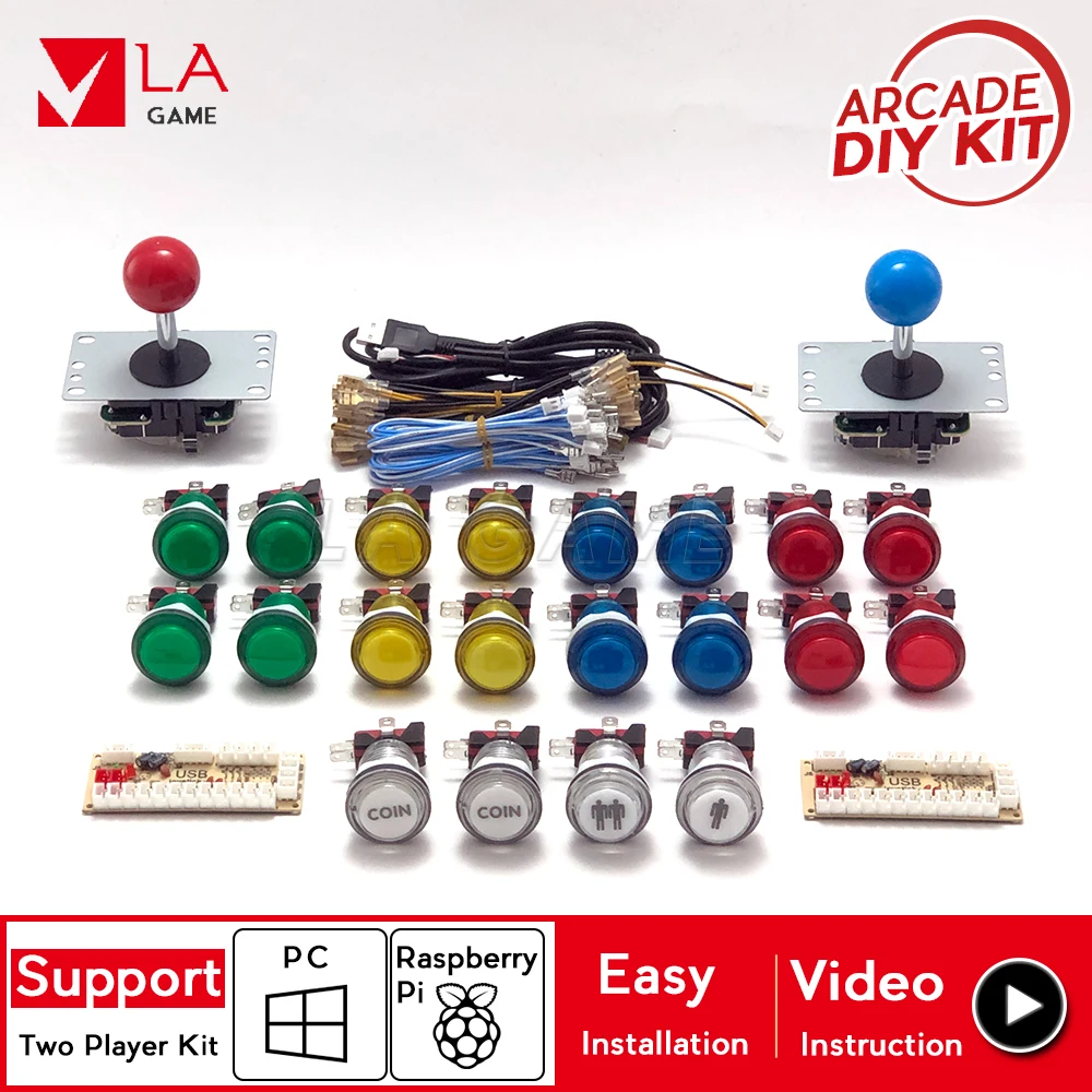 Комплект аркадных игр 2 игрока Нулевая задержка mando аркадный usb кодировщик для ПК