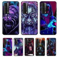 face mask style future for huawei y9a y9s y9 y8p y8s y7a y7p y7 y6 y6p y6s y5p y5 prime pro 2019 2020 black soft phone case