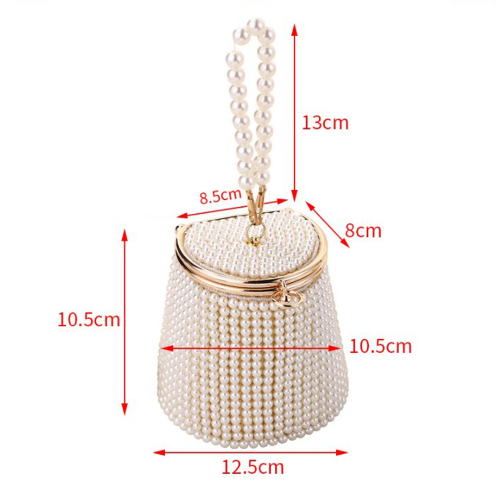

Natural Pearl Bucket Bag Tote Bag for Evening Dinner Women Birthday Gift
