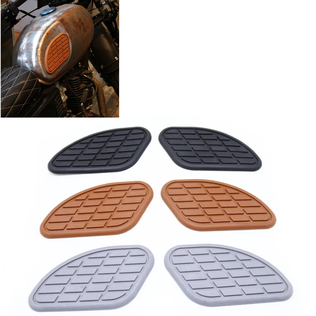 1 Pair Motorcycle Fuel Tank Knee Pad Protector Stickers Side Panels For Harley Honda Yamaha Cafe Racer Vintage Traction | Автомобили и