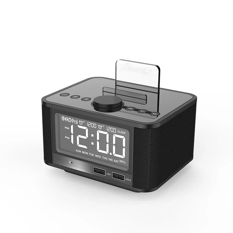 

Speaker Clock Bluetooth Wireless Portable Speaker Stereo Boombox Multifunctional Bedside Radio Home Active Audio Phone Charger