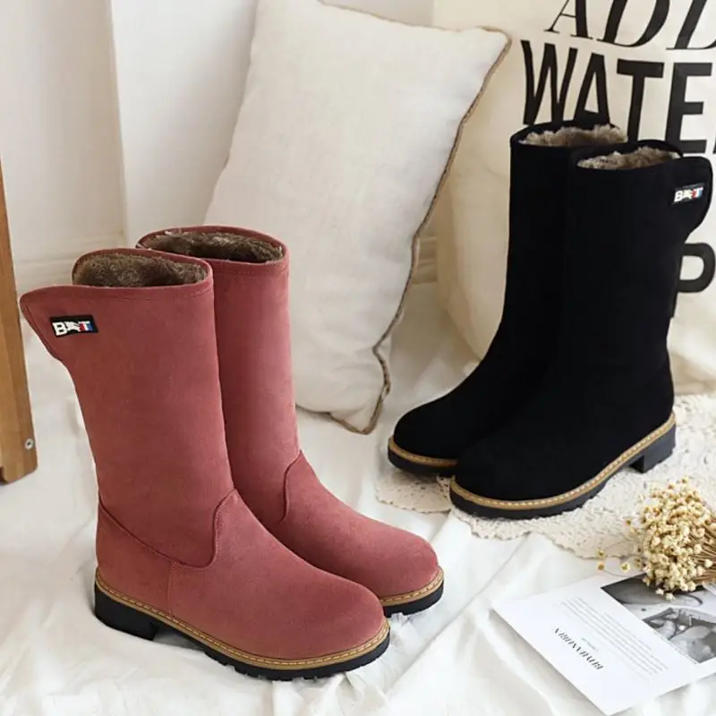 Женские повседневные сапоги до середины икры Taoffen зимние теплые меховые размеров
