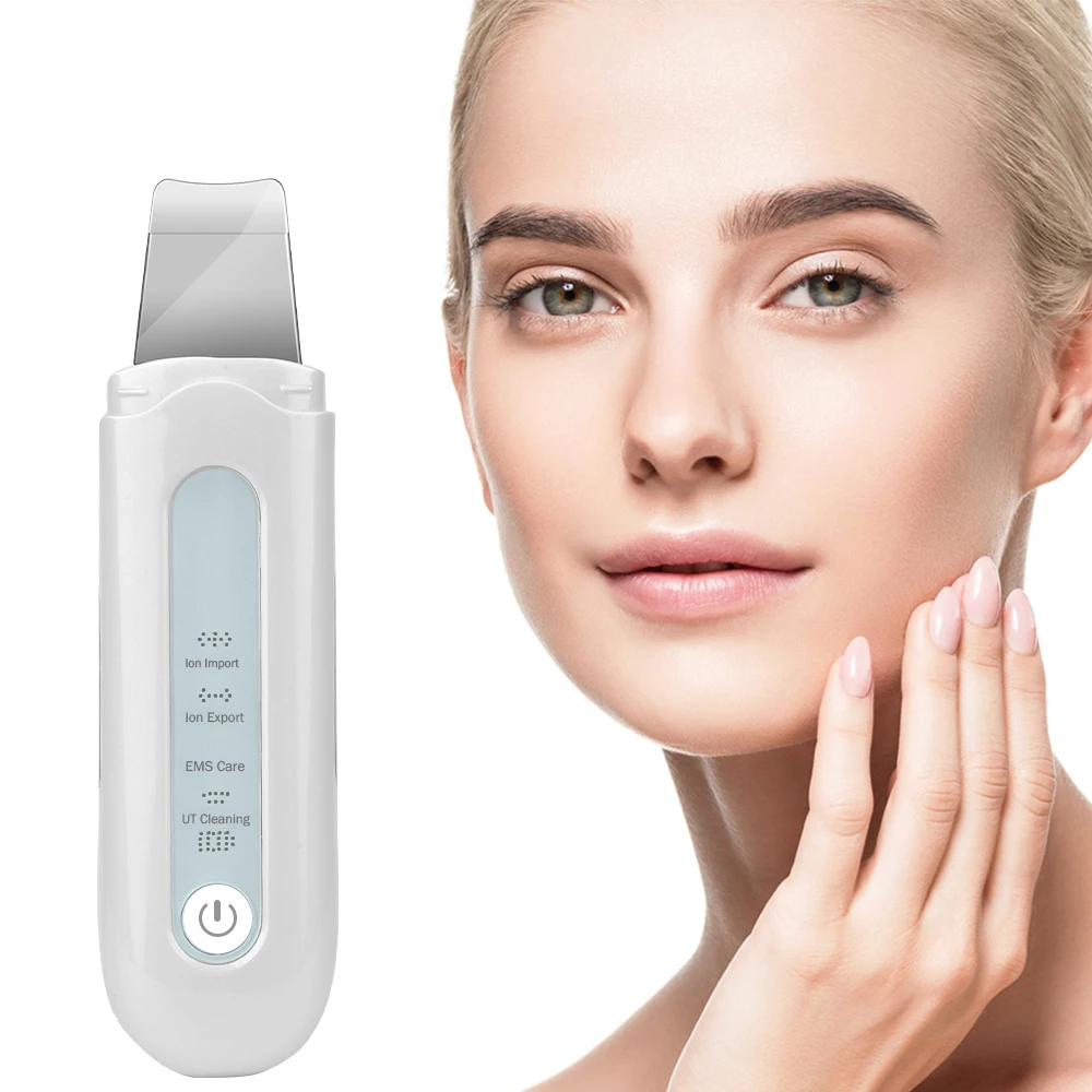 

Ultrasonic Deep Face Cleaning Skin Scrubber Ion Vibration Acne Blackhead Removal Exfoliating Peeling Spatula Pore Cleaner Tool