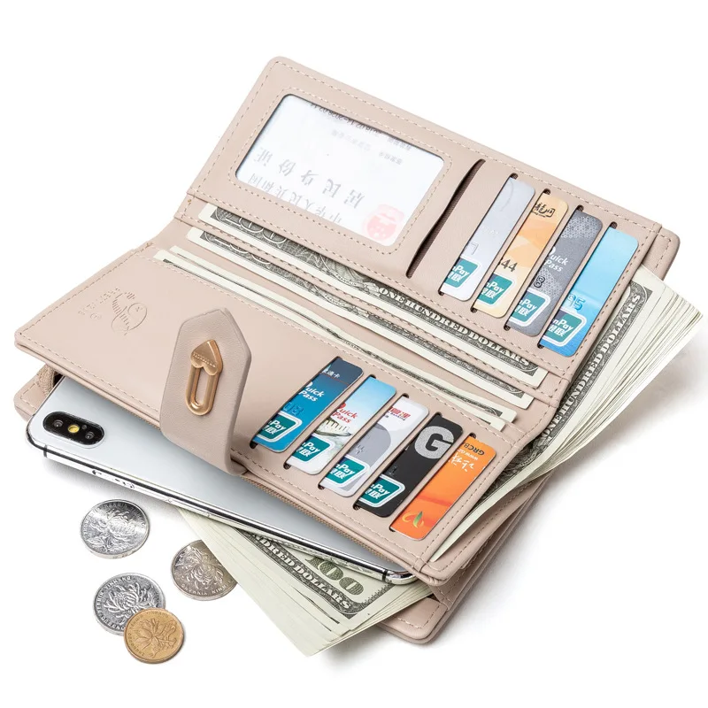 Женские кошельки из искусственной кожи вместительные многофункциональные