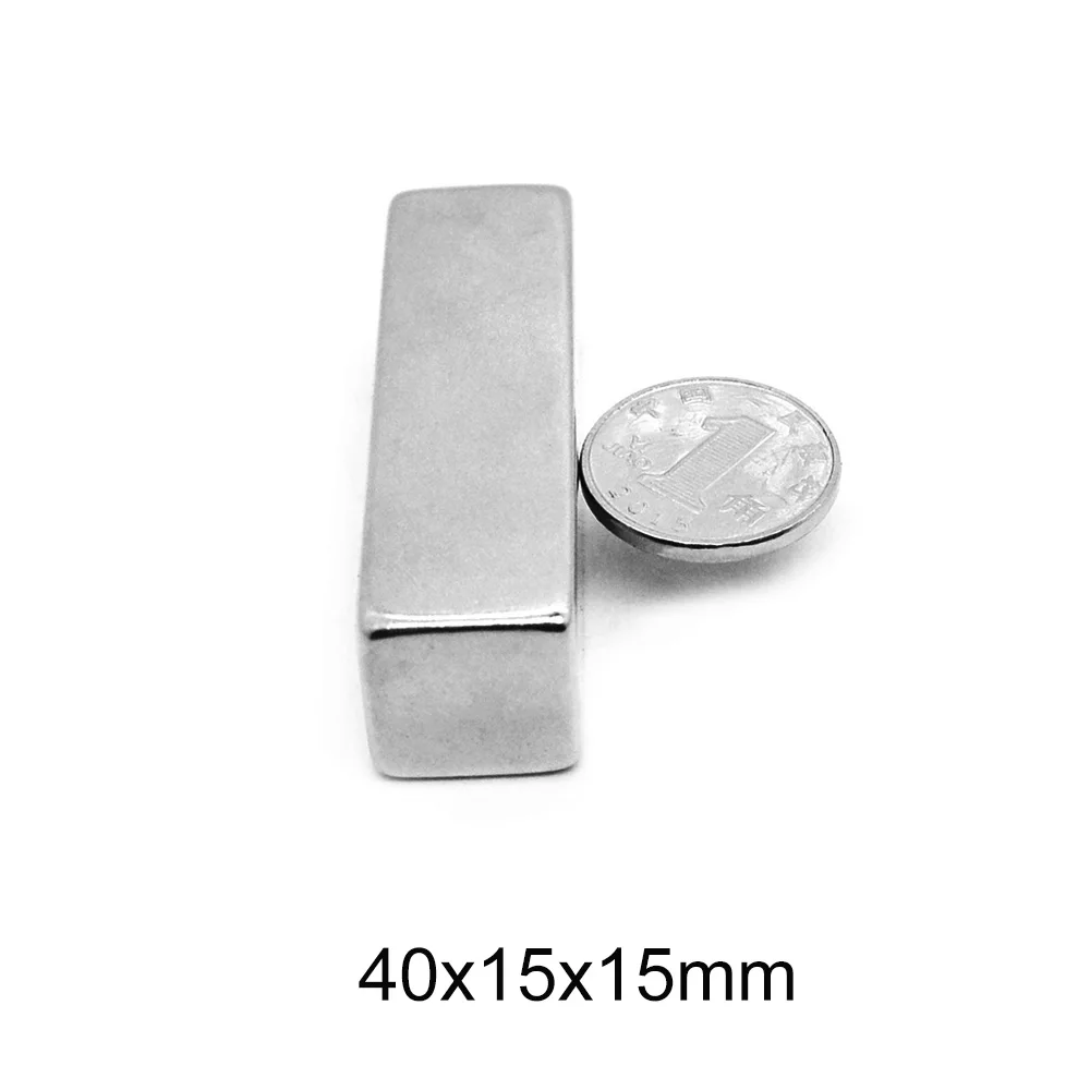 

1/2/5 шт., прямоугольный магнит 40x15x15 мм