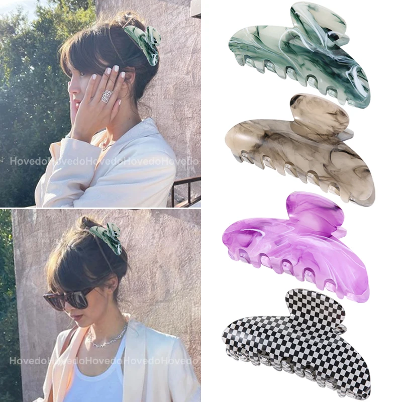 

New Geometric Acetate Hair Claws Fashion Hairpins Barrette Crab Hair Clips Headwear for Women Girls Chic Hair Accessories Gift