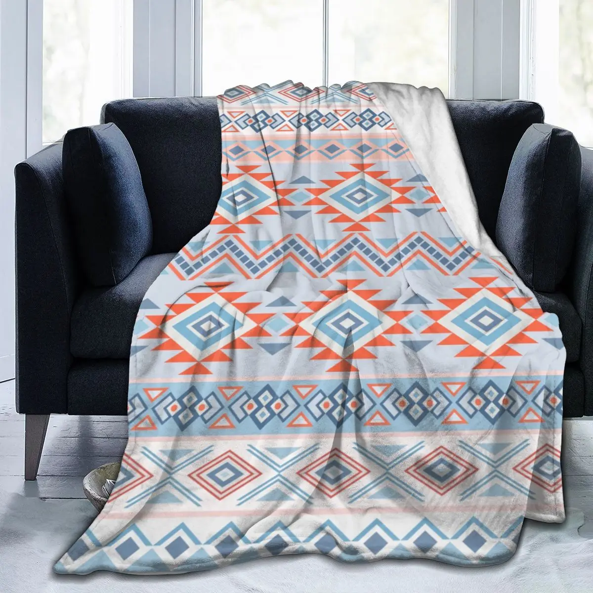 

Abstract Geometric Mosaic Vintage Ethnic Seamless Super Soft Fleece Throw Blanket For Couch Bed Dropship Blankets Dropship Throw